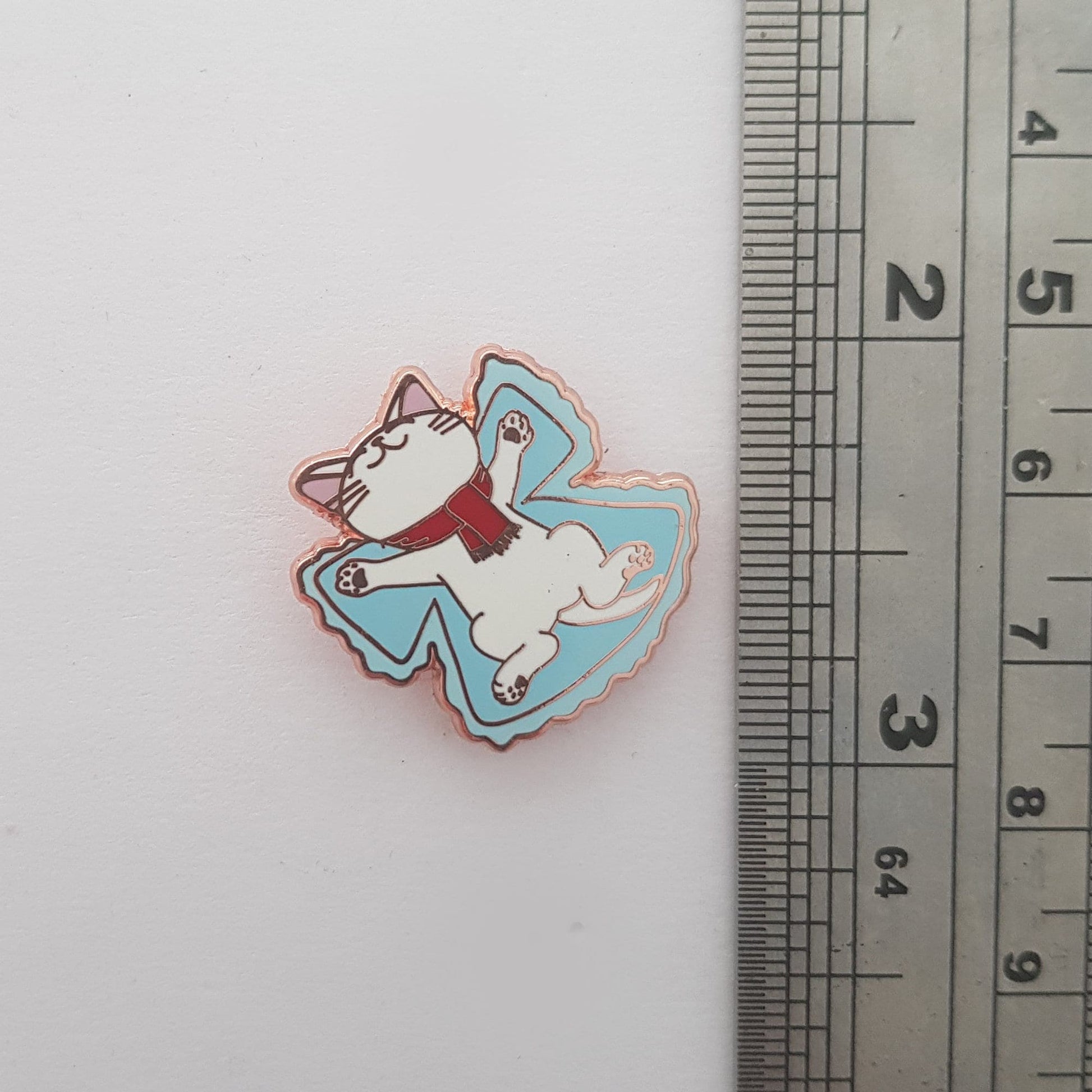 Winter Snow Angel Kitty - Small Enamel Pin, Pins, Brooches & Lapel Pins