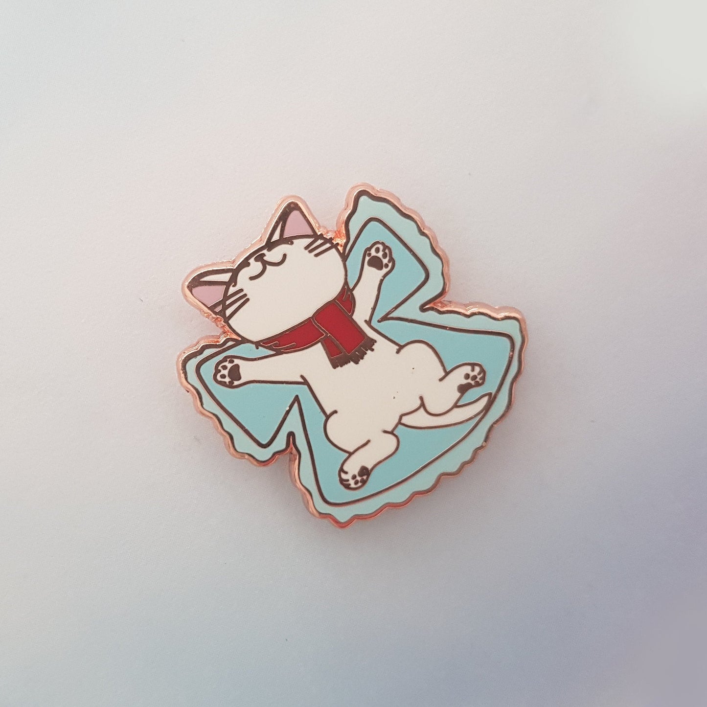 Winter Snow Angel Kitty - Small Enamel Pin, Pins, Brooches & Lapel Pins