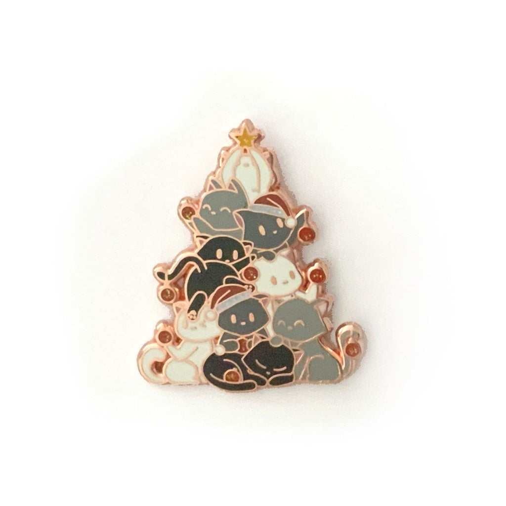 Oh Kitty Tree - Cute Christmas Cat Enamel Pin, Pins,