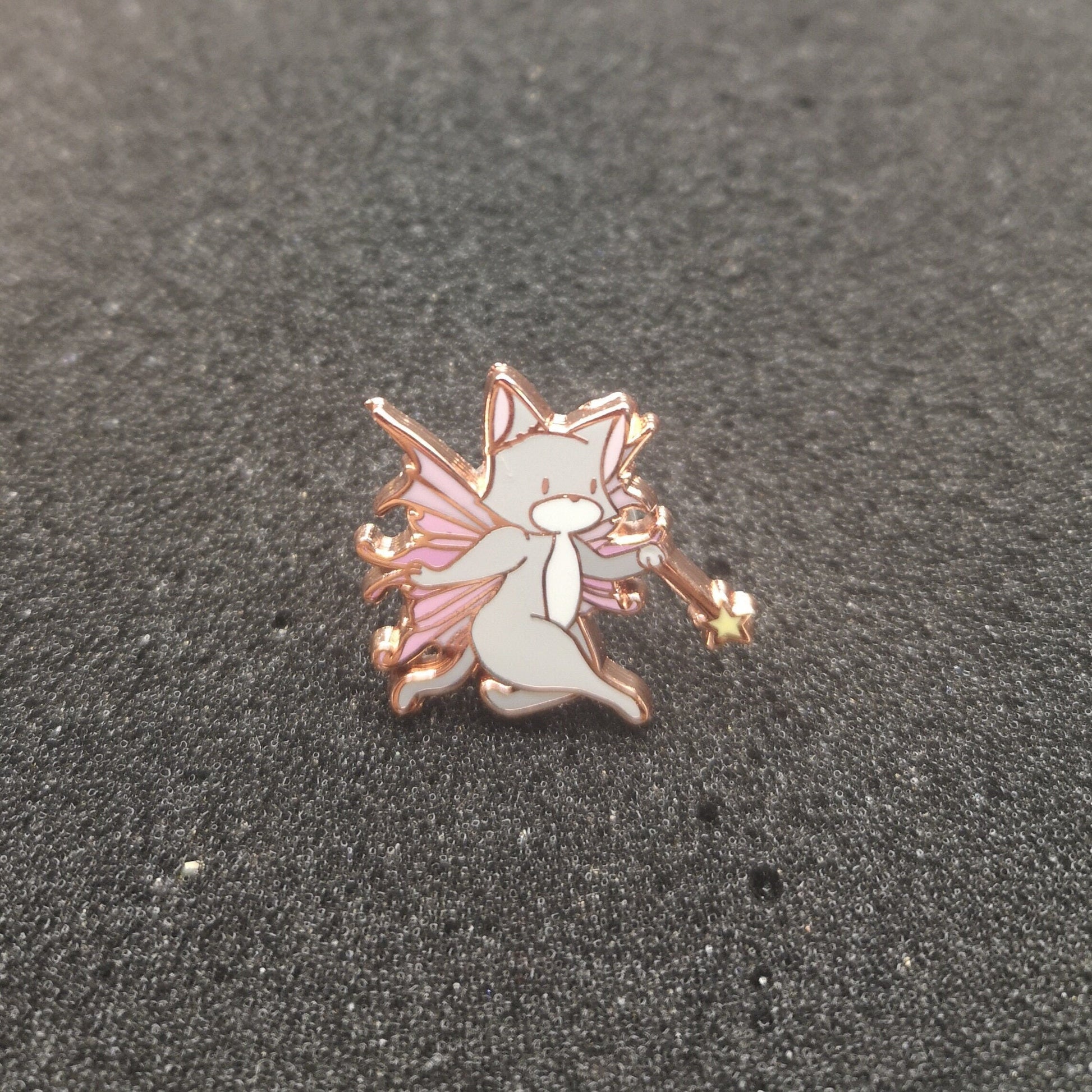 Fairy Cat Pink - Small Enamel Pin, Pins, Brooches & Lapel Pins