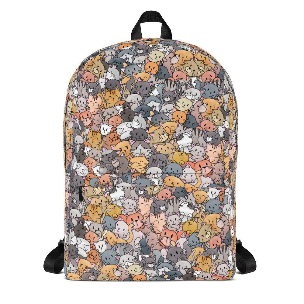 Meowntain Backpack (Via Printful), Bags, Backpacks