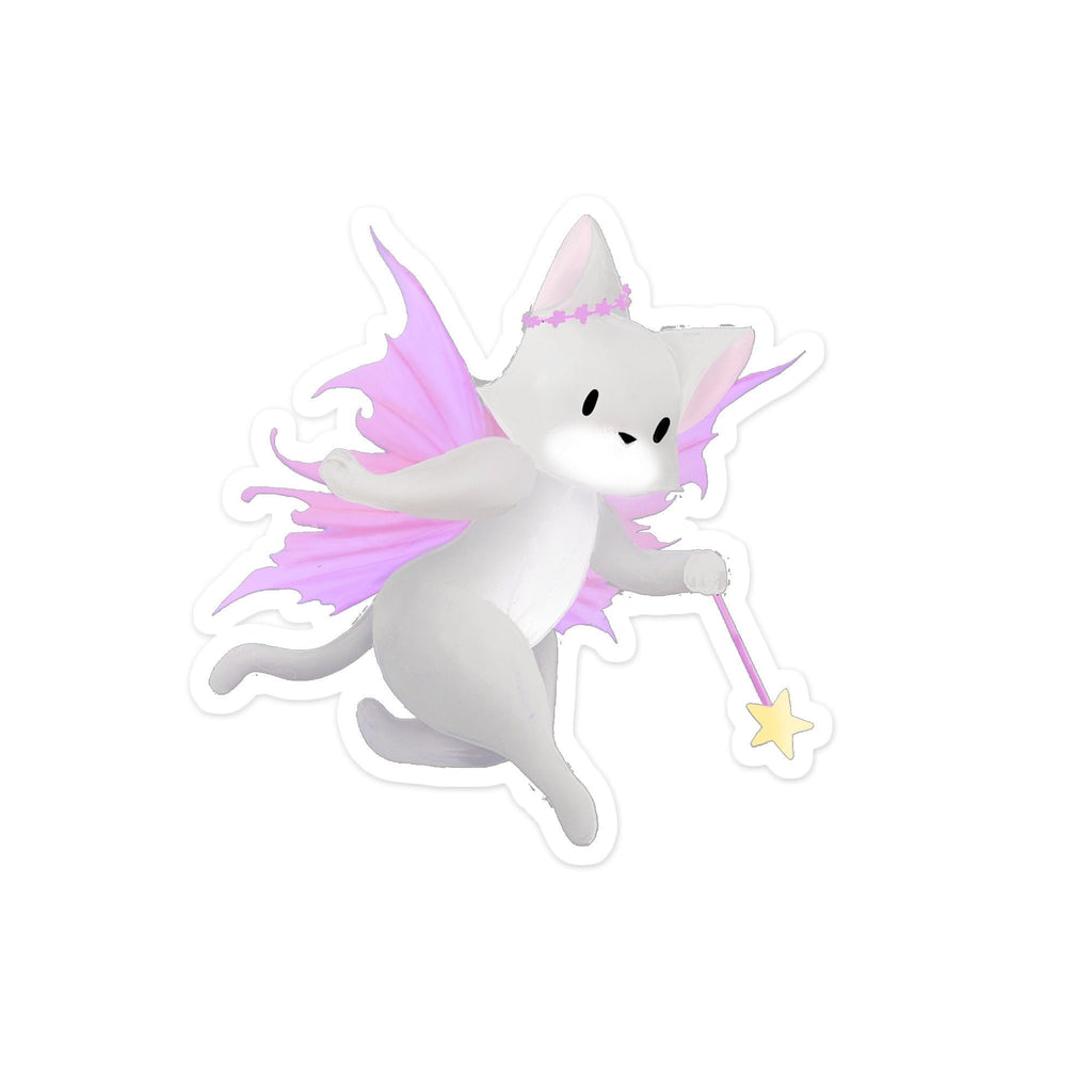 Fairy Kitty Pink Winged - Vinyl Sticker, Stickers, Decorative Stickers