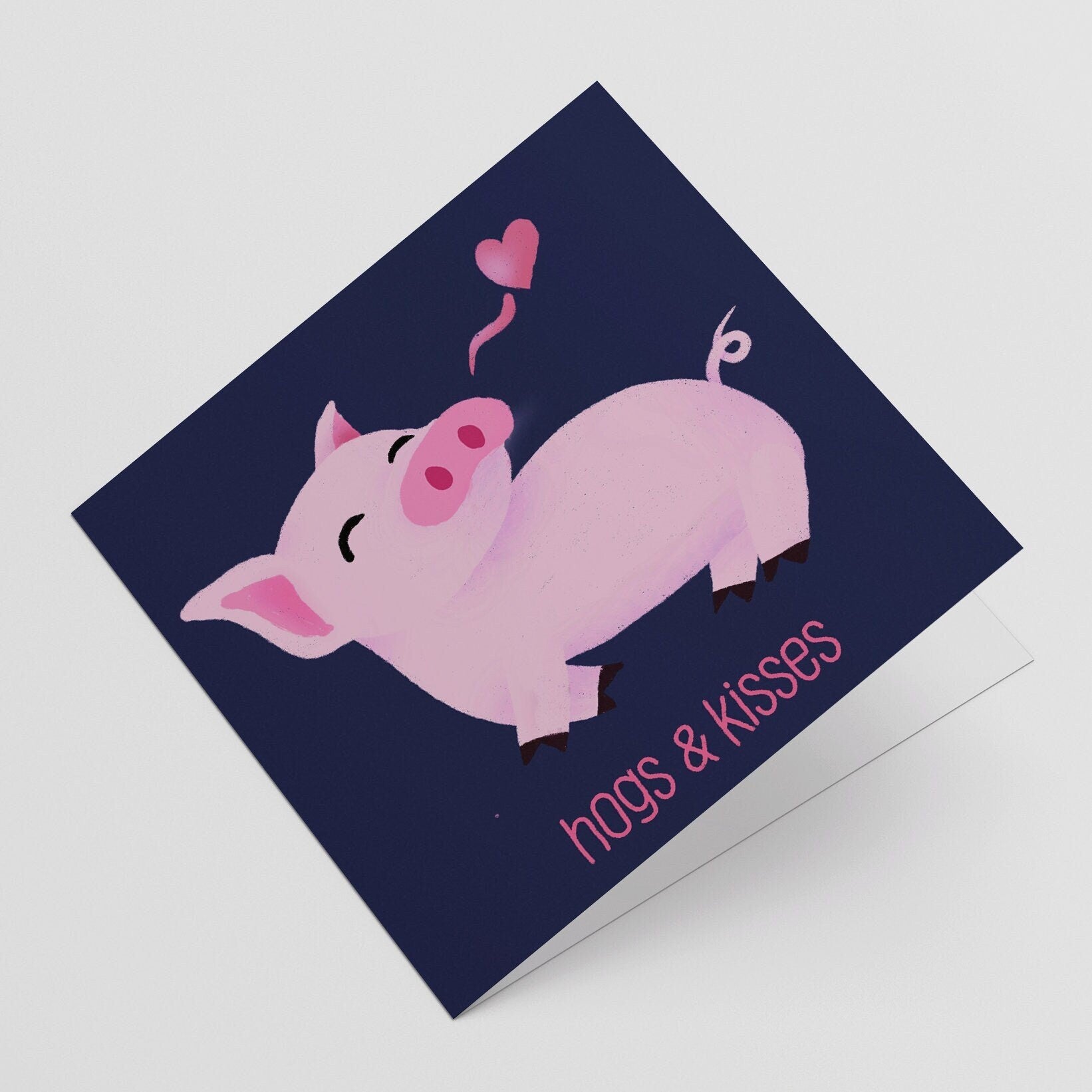 Hogs & Kisses - Any Occasion Greeting Card, Greeting Cards/Postcards, Greeting & Note Cards