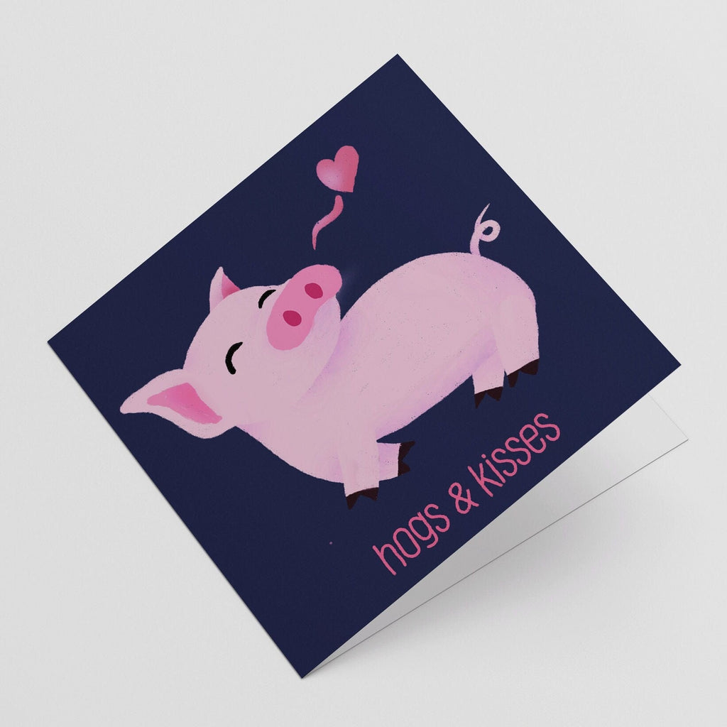 Hogs & Kisses - Any Occasion Greeting Card, Greeting Cards/Postcards, Greeting & Note Cards