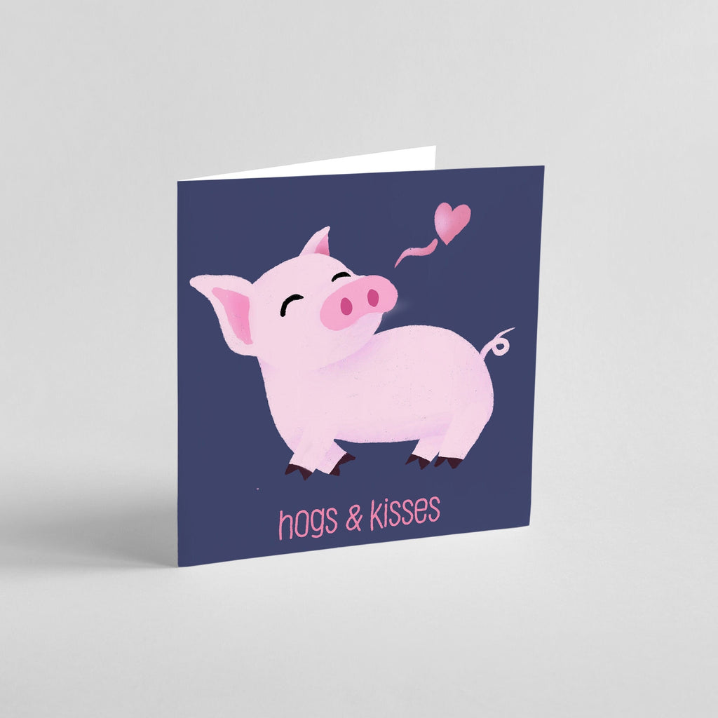 Hogs & Kisses - Any Occasion Greeting Card, Greeting Cards/Postcards, Greeting & Note Cards