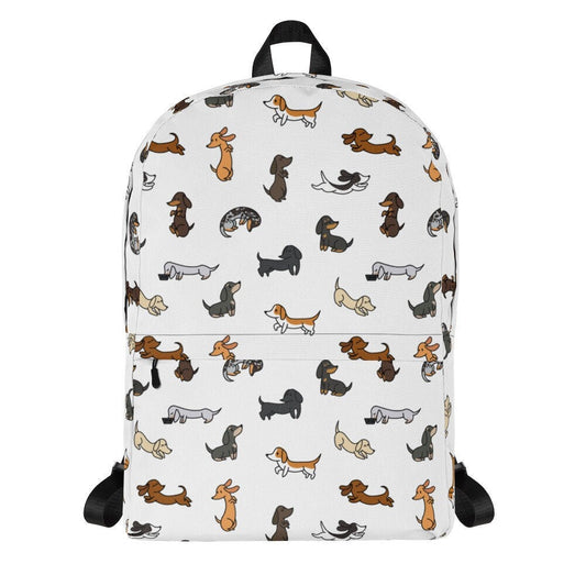 Mini Dachshund Pattern Coloured - Backpack, Bags, Backpacks