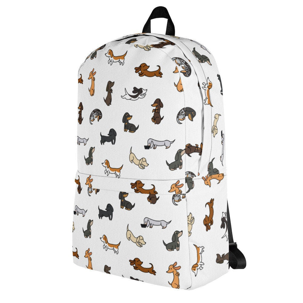 Mini Dachshund Pattern Coloured - Backpack, Bags, Backpacks