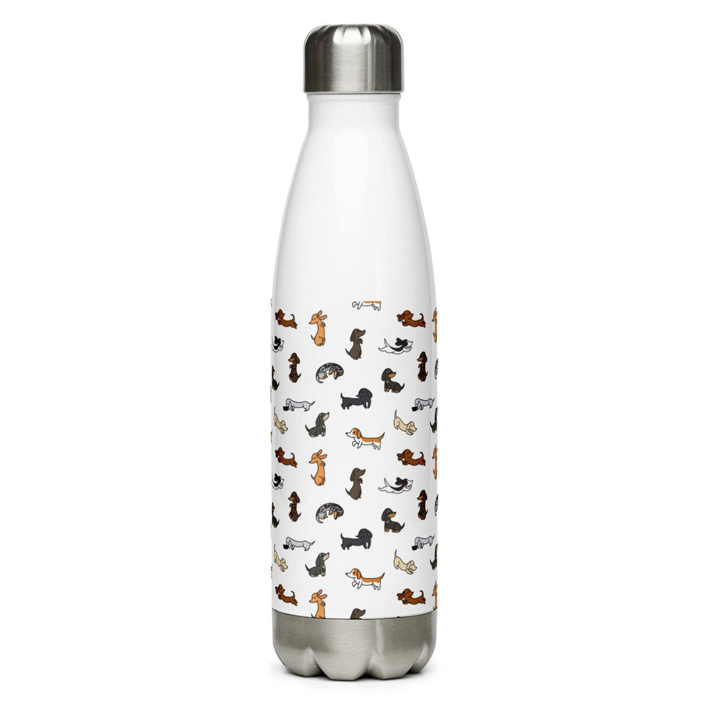 Mini Dachshund Pattern Coloured - Stainless Steel Water Bottle, Mugs & Water Bottles, Water Bottles