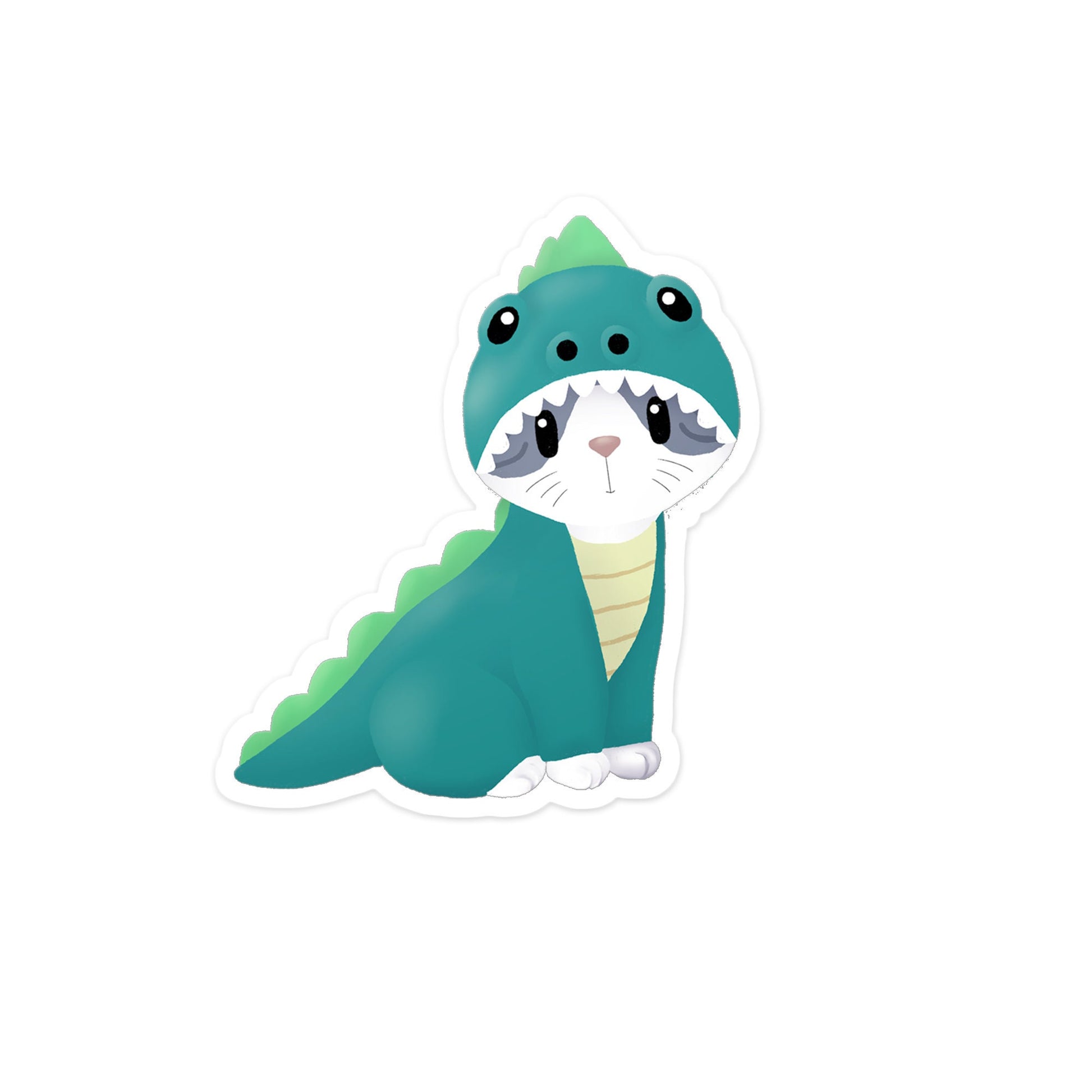 Kitty in Dino Costume - Sticker