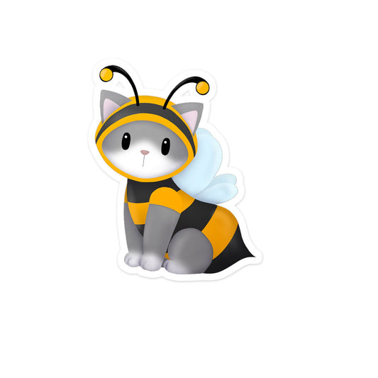 Kitty in Bumblebee Costume Vinyl Sticker