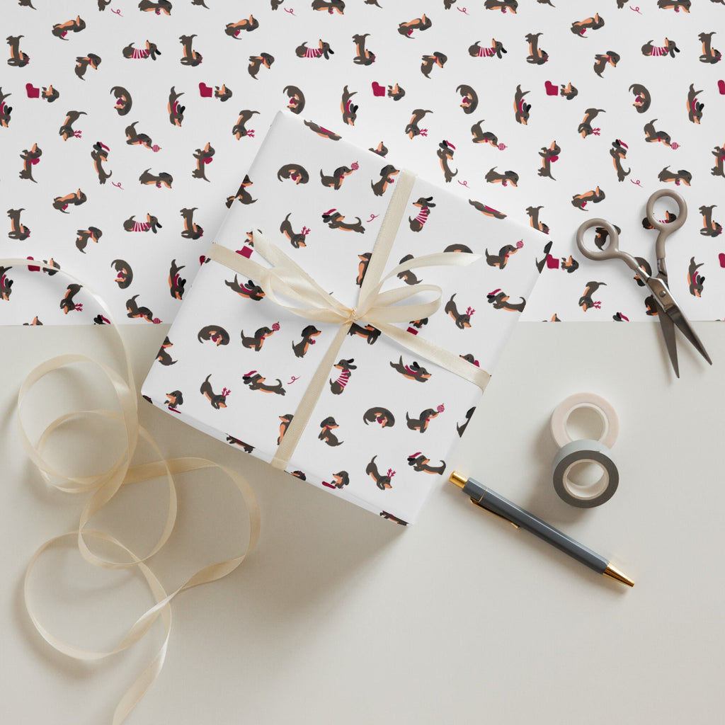 Christmas Dachshunds Wrapping paper sheets