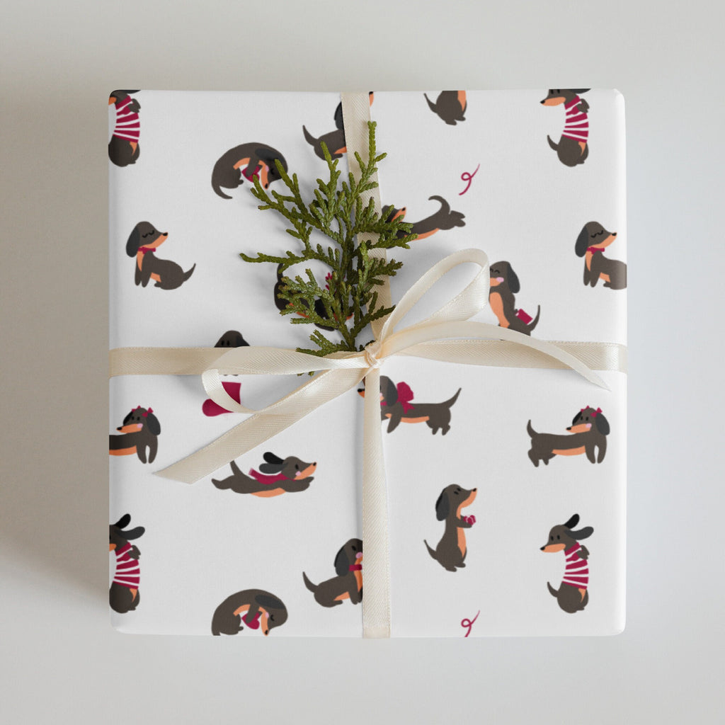 Christmas Dachshunds Wrapping paper sheets