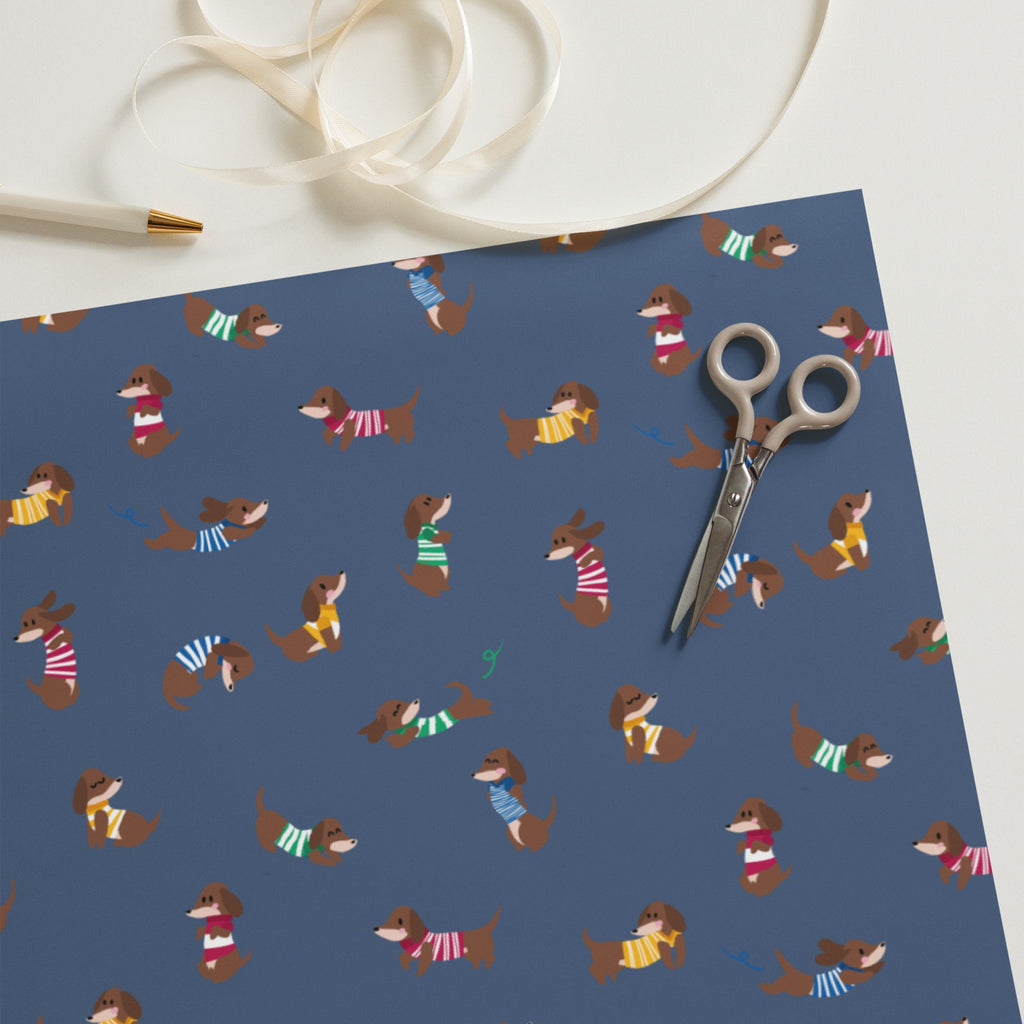 Dachshunds in Stripey Jumpers Wrapping paper sheets