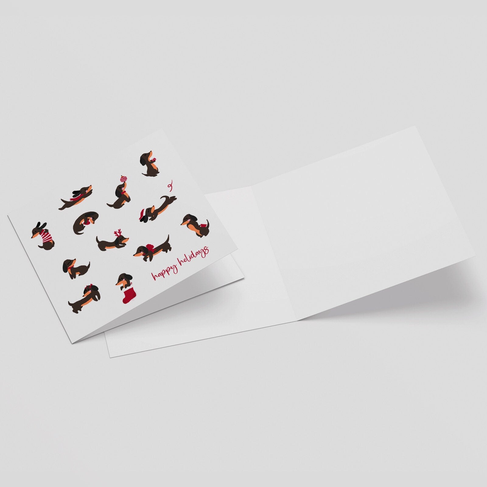 Xmas Dachshunds - Holiday Greeting Card