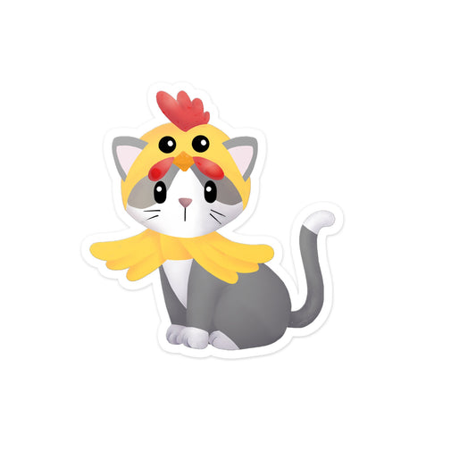 Kitty in Chook Chicken Suit/Costume - Vinyl Sticker