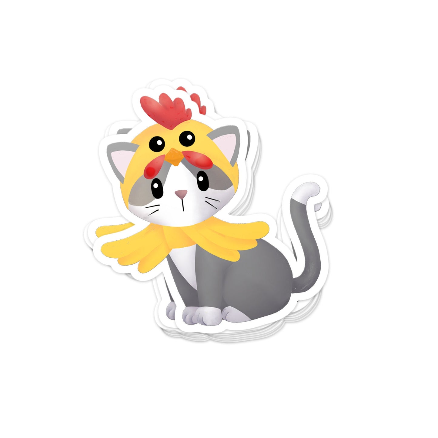 Kitty in Chicken Costume - Sticker