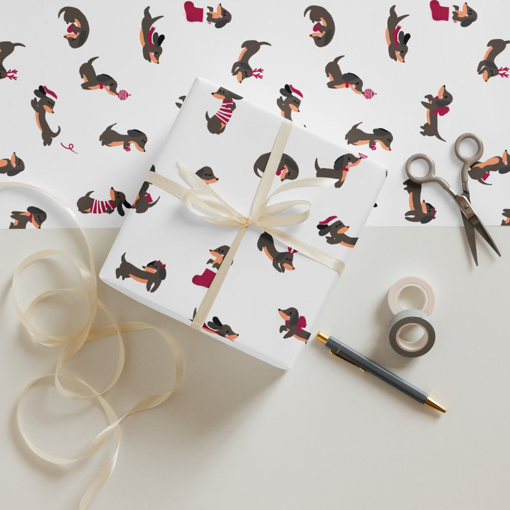 Christmas Dachshunds Wrapping paper sheets