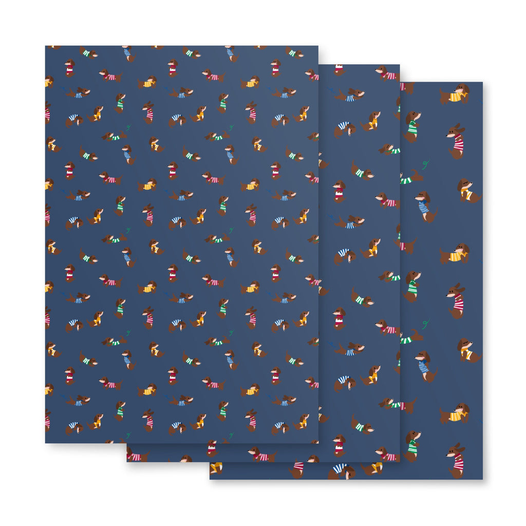 Dachshunds in Stripey Jumpers Wrapping paper sheets