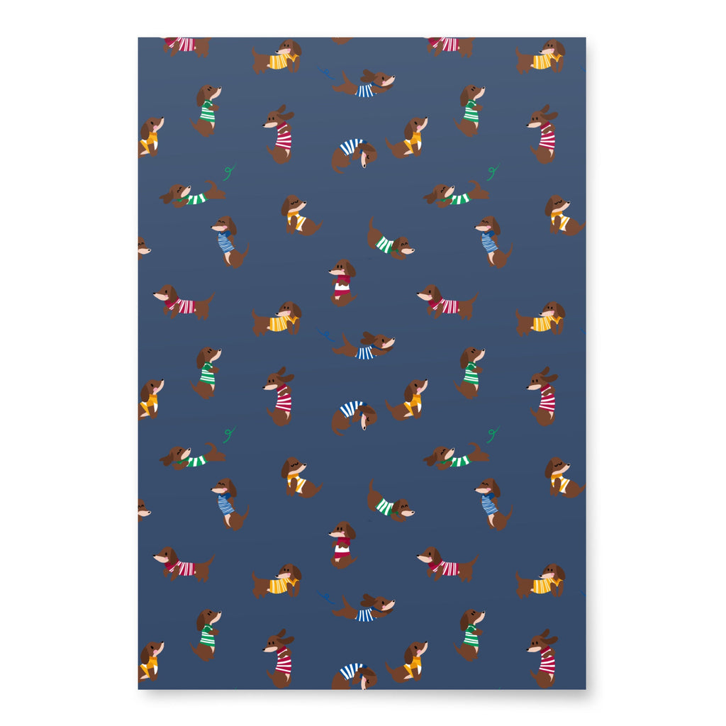 Dachshunds in Stripey Jumpers Wrapping paper sheets