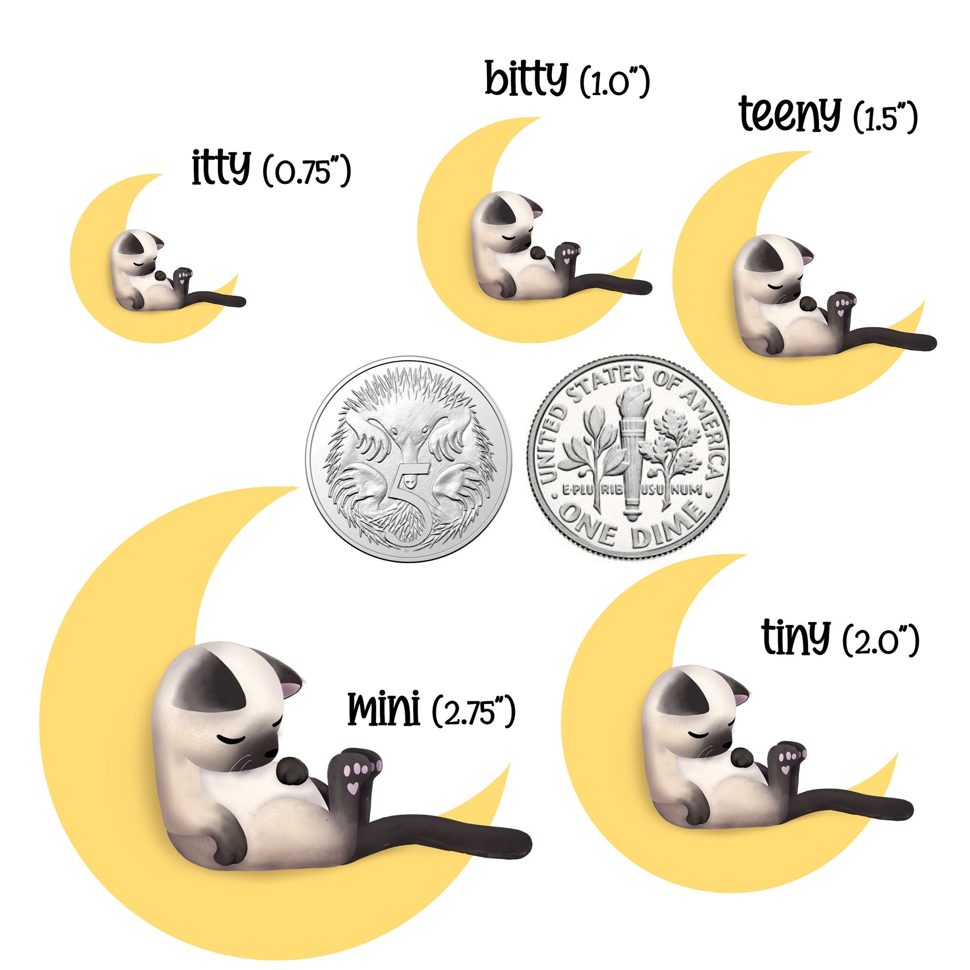 Sleeping Kitties - Mini Stickers (Set of 6)