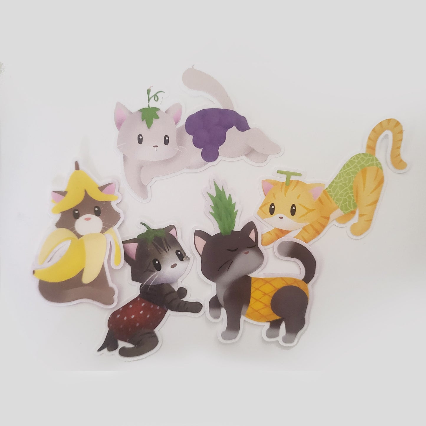 Fruit Salad Kitties - Mini Stickers (Set of 5)