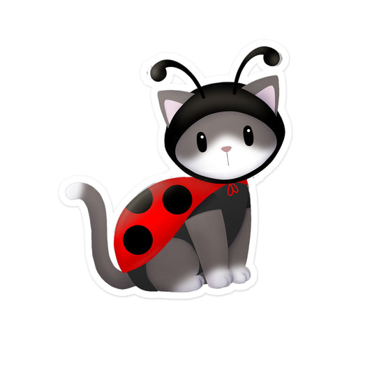 Kitty in Ladybug Costume - Sticker