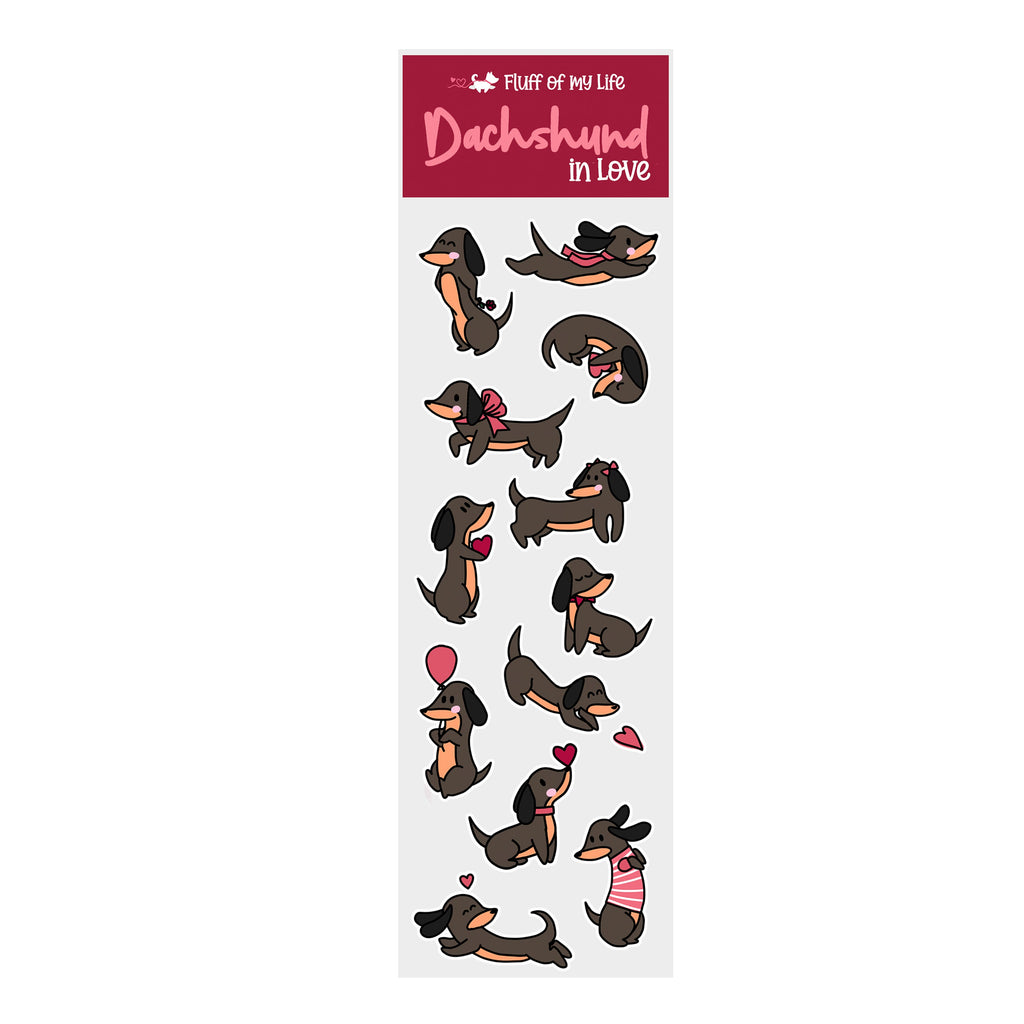 Sticker Sheet - Dachshunds in Love