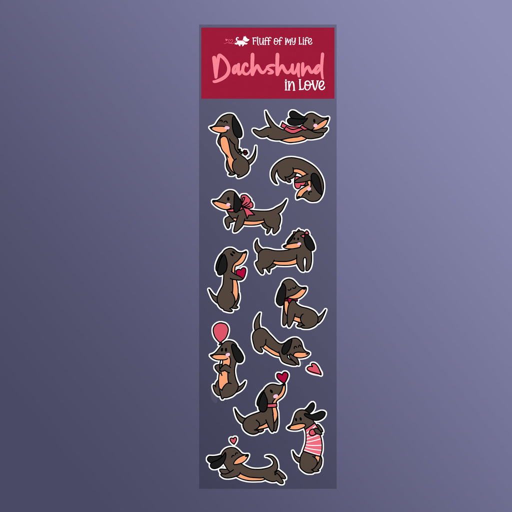 Sticker Sheet - Dachshunds in Love