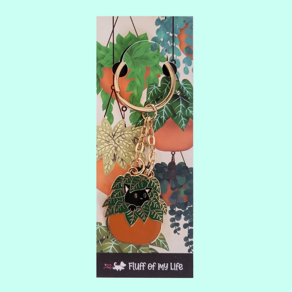 Pot Plant Kitty Keychain 1.5"