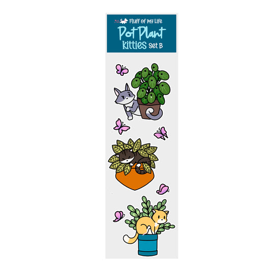 Sticker Sheet - Pot Plant Kitties, Set B