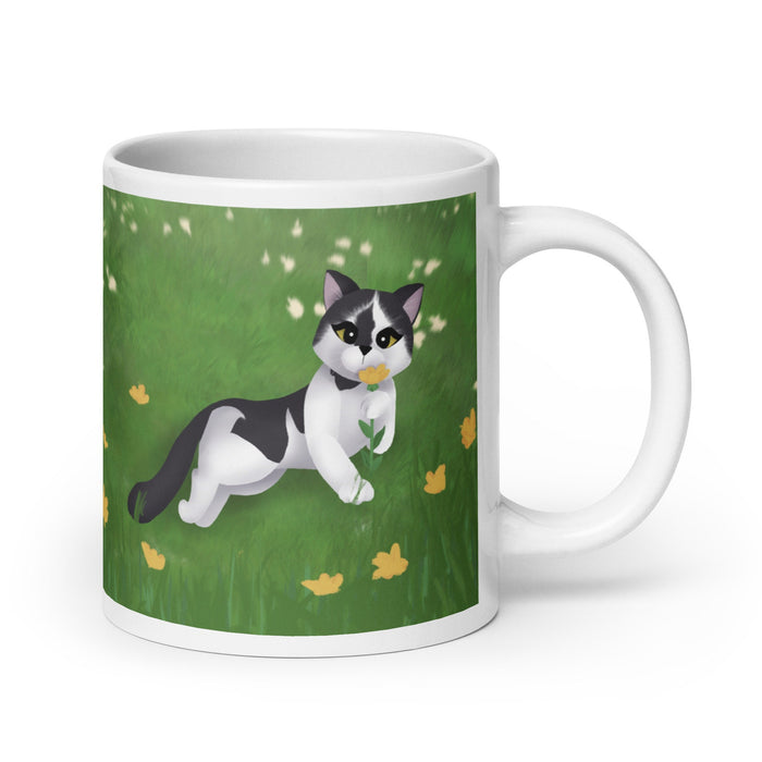 Phoebe CH Cat in Field of Flowers Mug