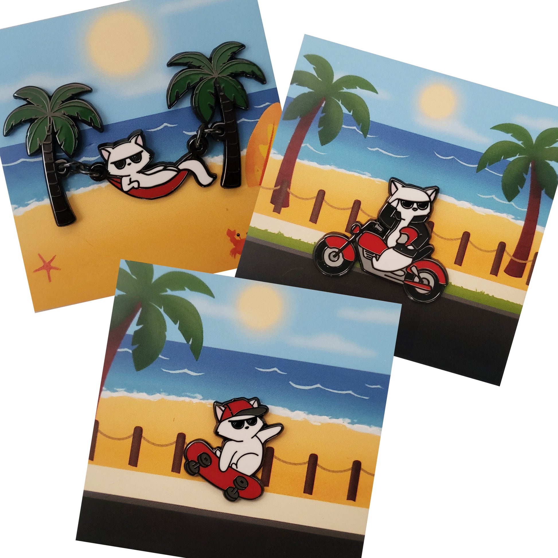 Cool Cat - Set of 3 Pins