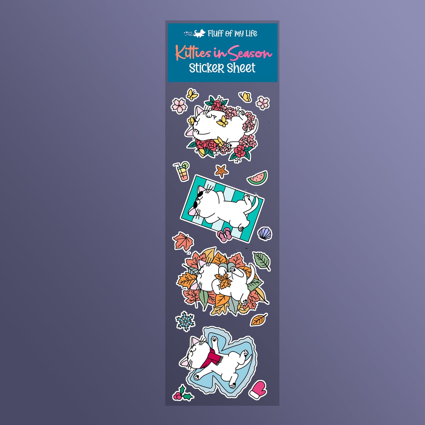 Sticker Sheet - Kitties in Season