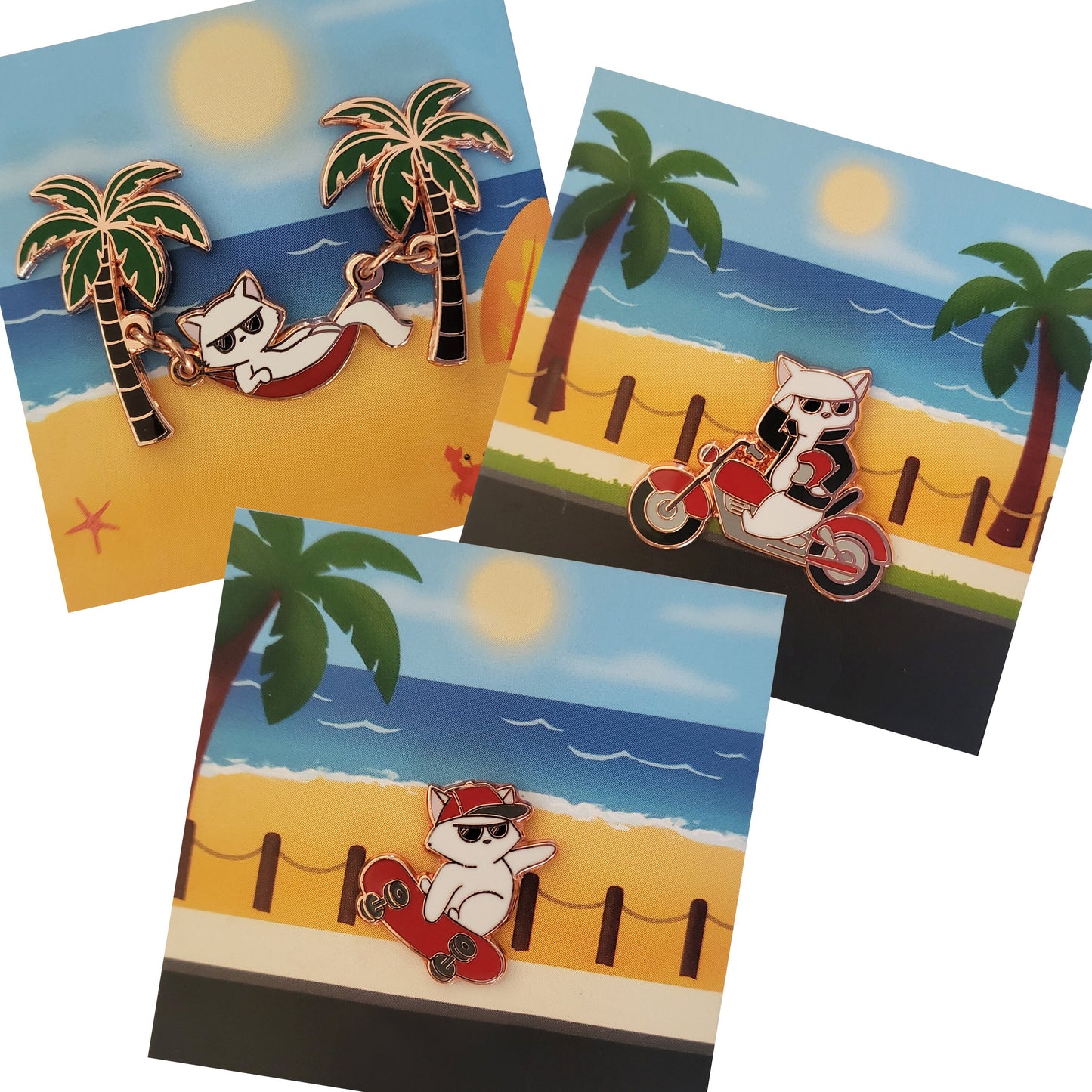 Cool Cat - Set of 3 Pins