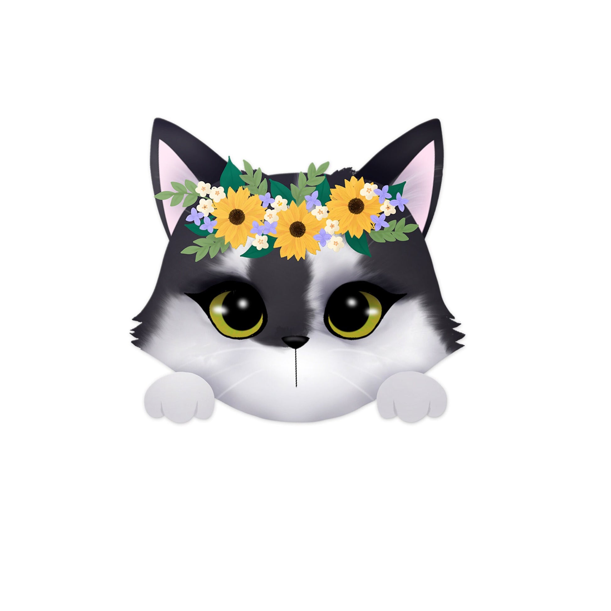 Phoebe in Floral Crown - Sticker