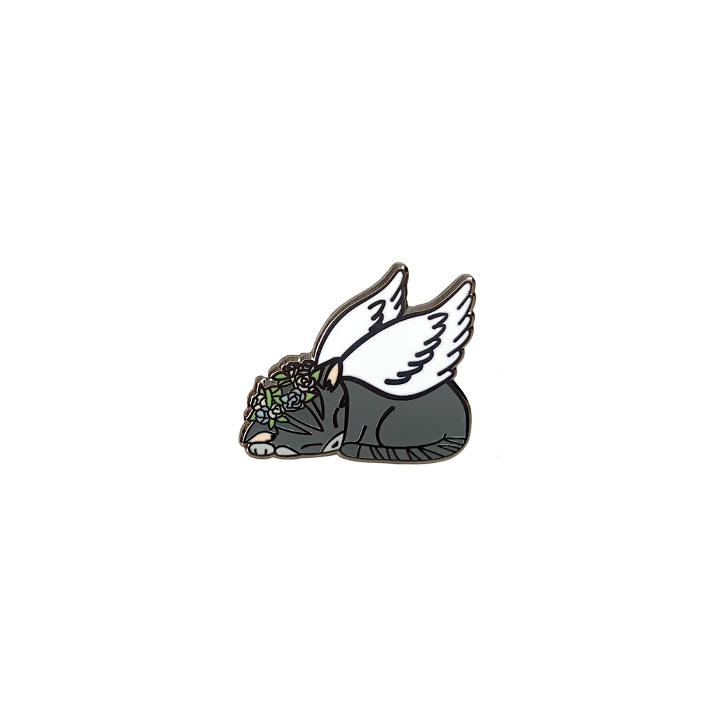 Sleeping Angel Kitty Pin, , Brooches & Lapel Pins