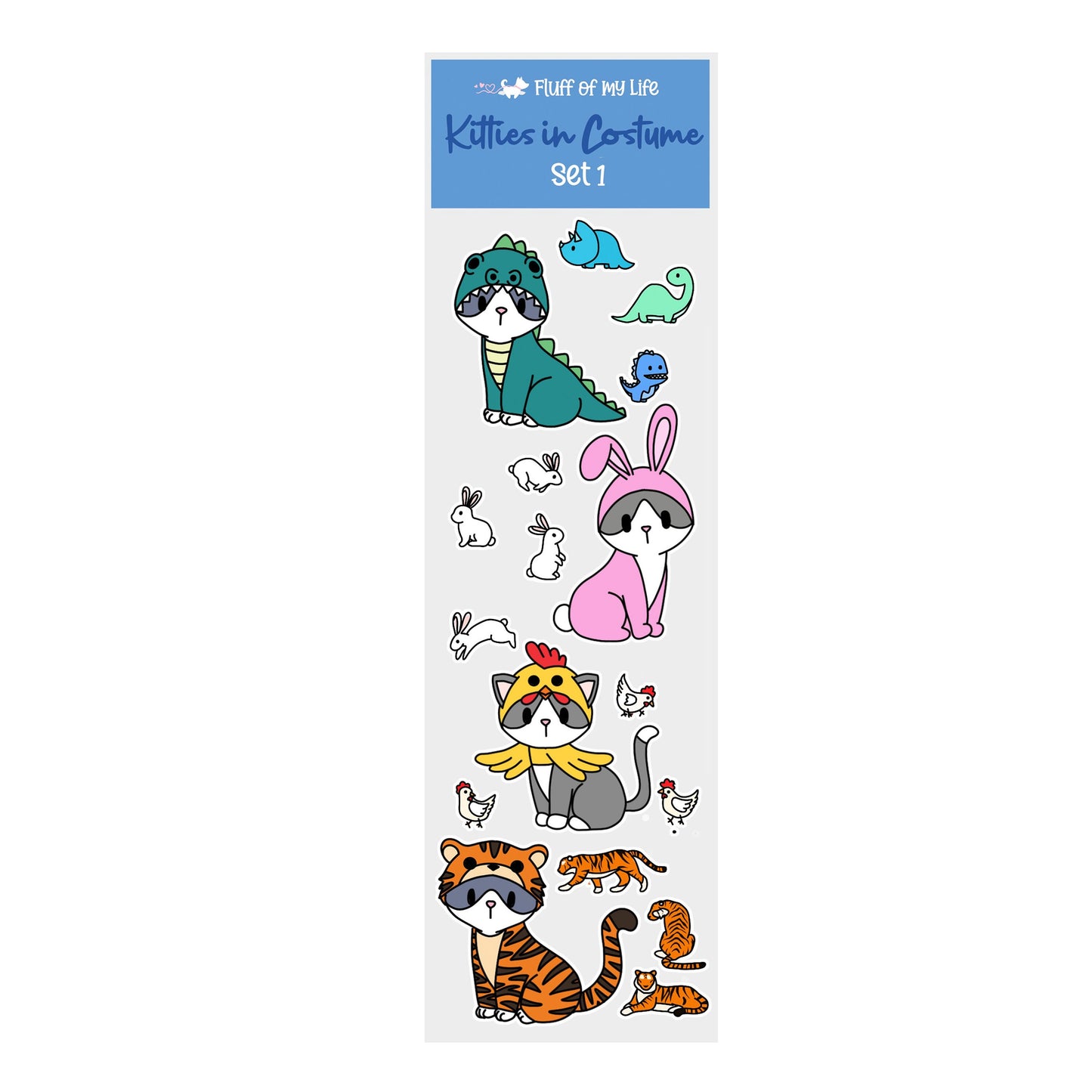 Sticker Sheet - Kitty in Costume Set 1, , Decorative Stickers