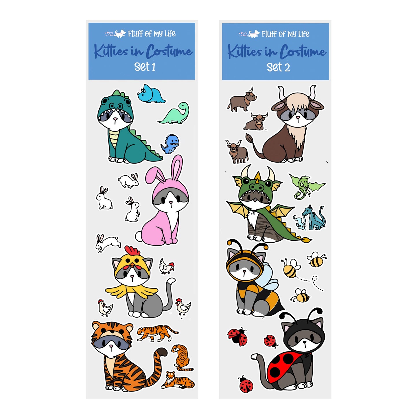 Sticker Sheet - Kitty in Costume Set 1, , Decorative Stickers