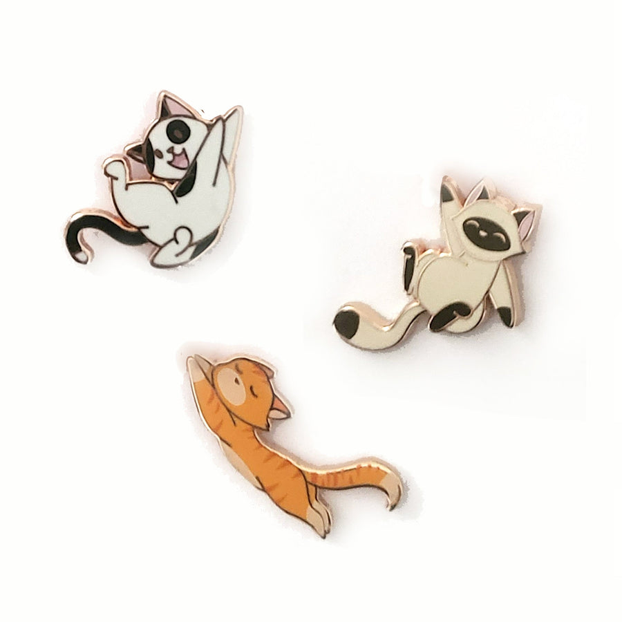 Swinging Kitties Pin Set, , Brooches & Lapel Pins