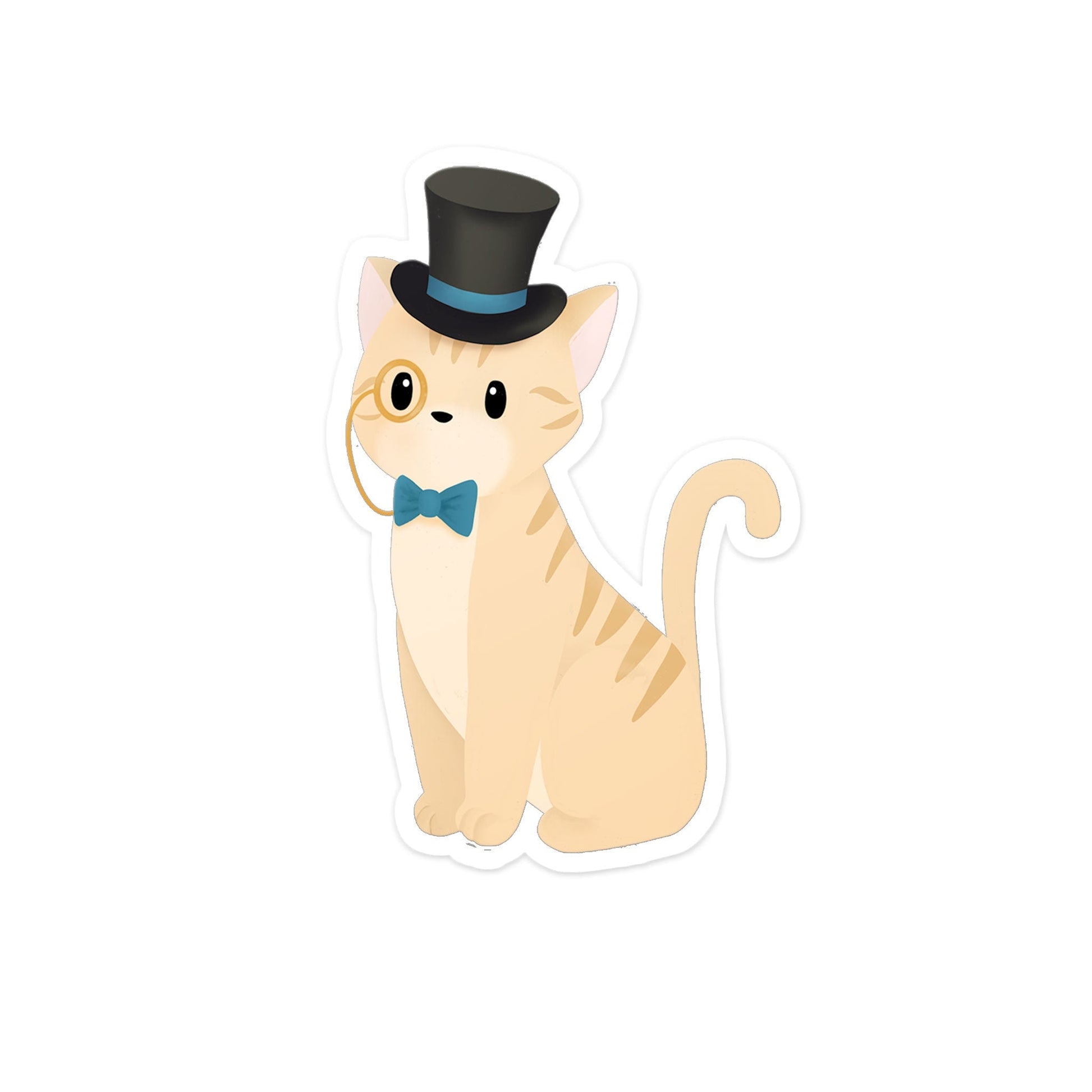 Cat in a Top Hat - Sticker, , Decorative Stickers