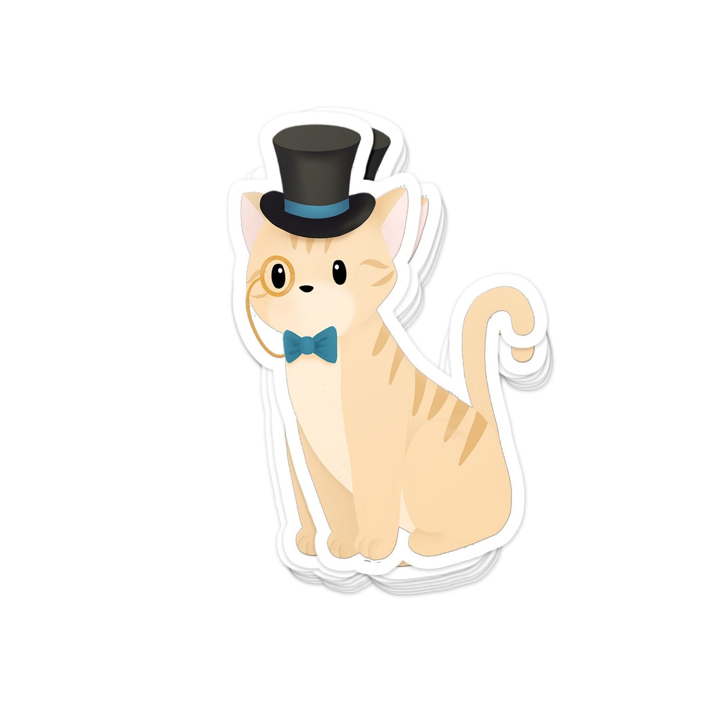 Cat in a Top Hat - Sticker, , Decorative Stickers