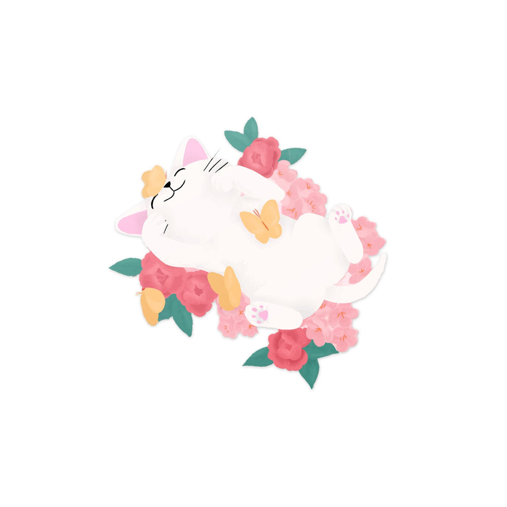 Kitty in Spring - Sticker, , Decorative Stickers