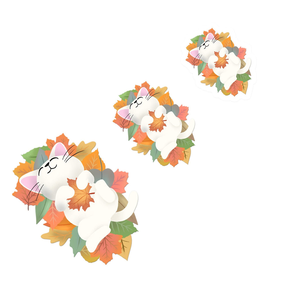 Kitty in Autumn - Sticker, , Decorative Stickers