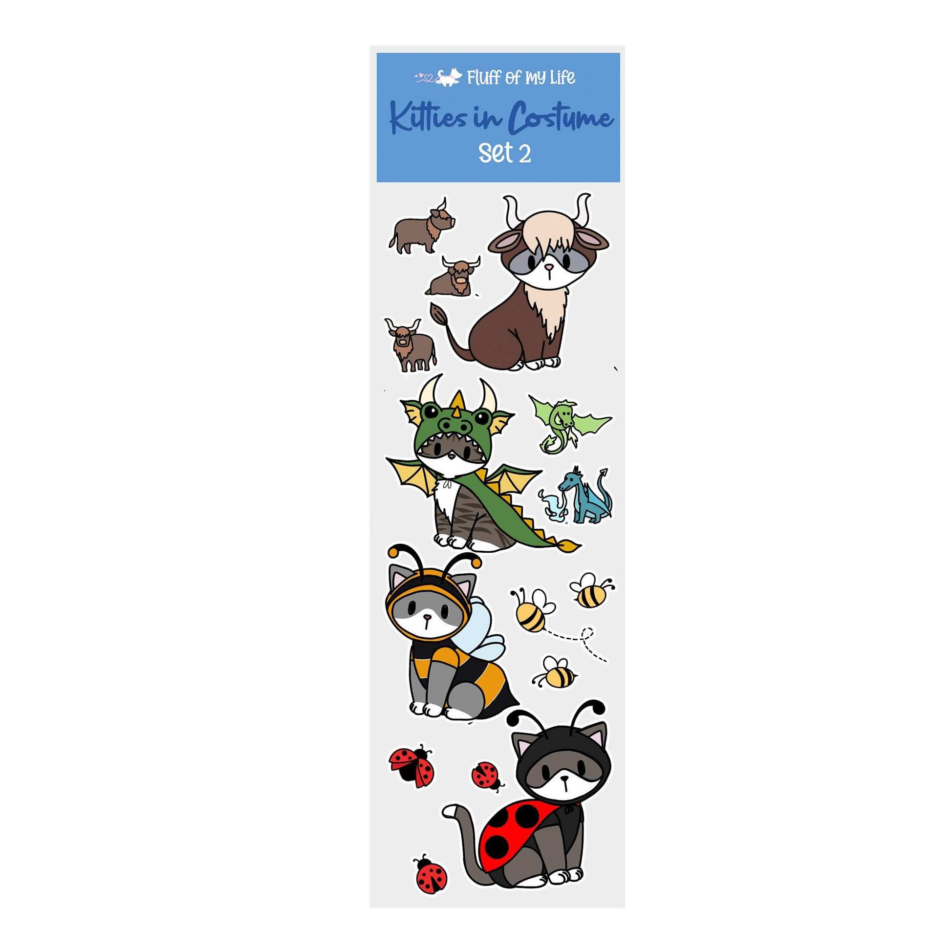 Sticker Sheet - Kitty in Costume Set 2, , Decorative Stickers