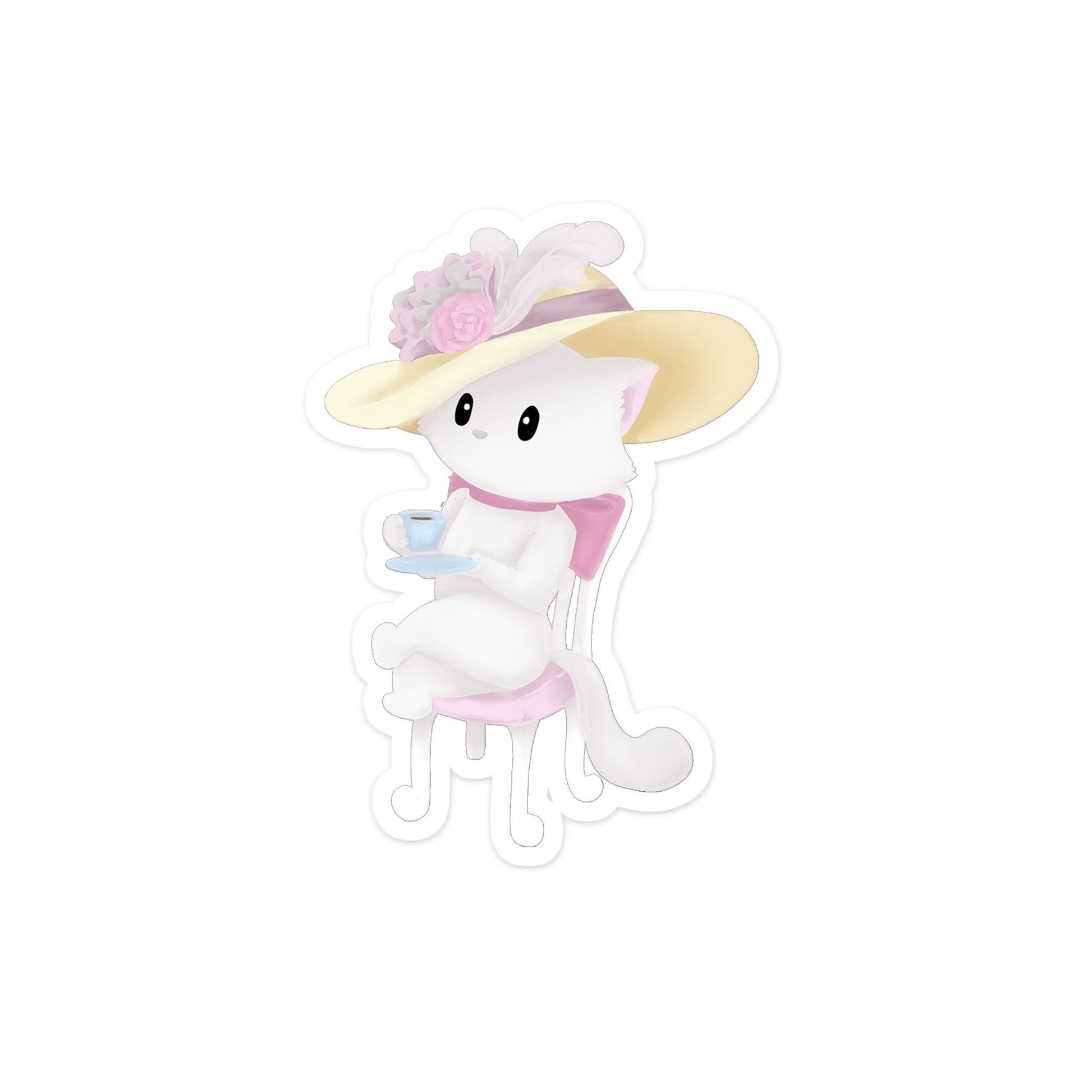 Cat in a Fancy Hat - Sticker, , Decorative Stickers