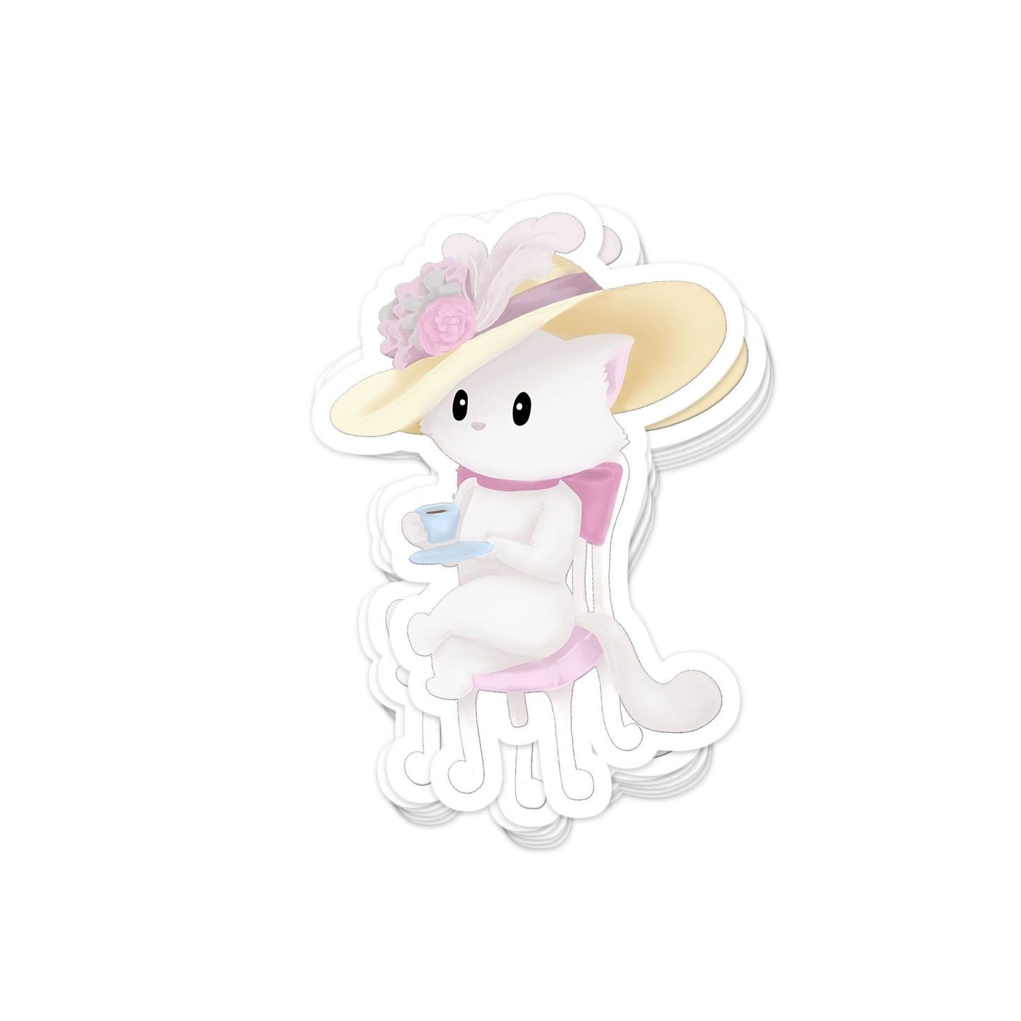 Cat in a Fancy Hat - Sticker, , Decorative Stickers