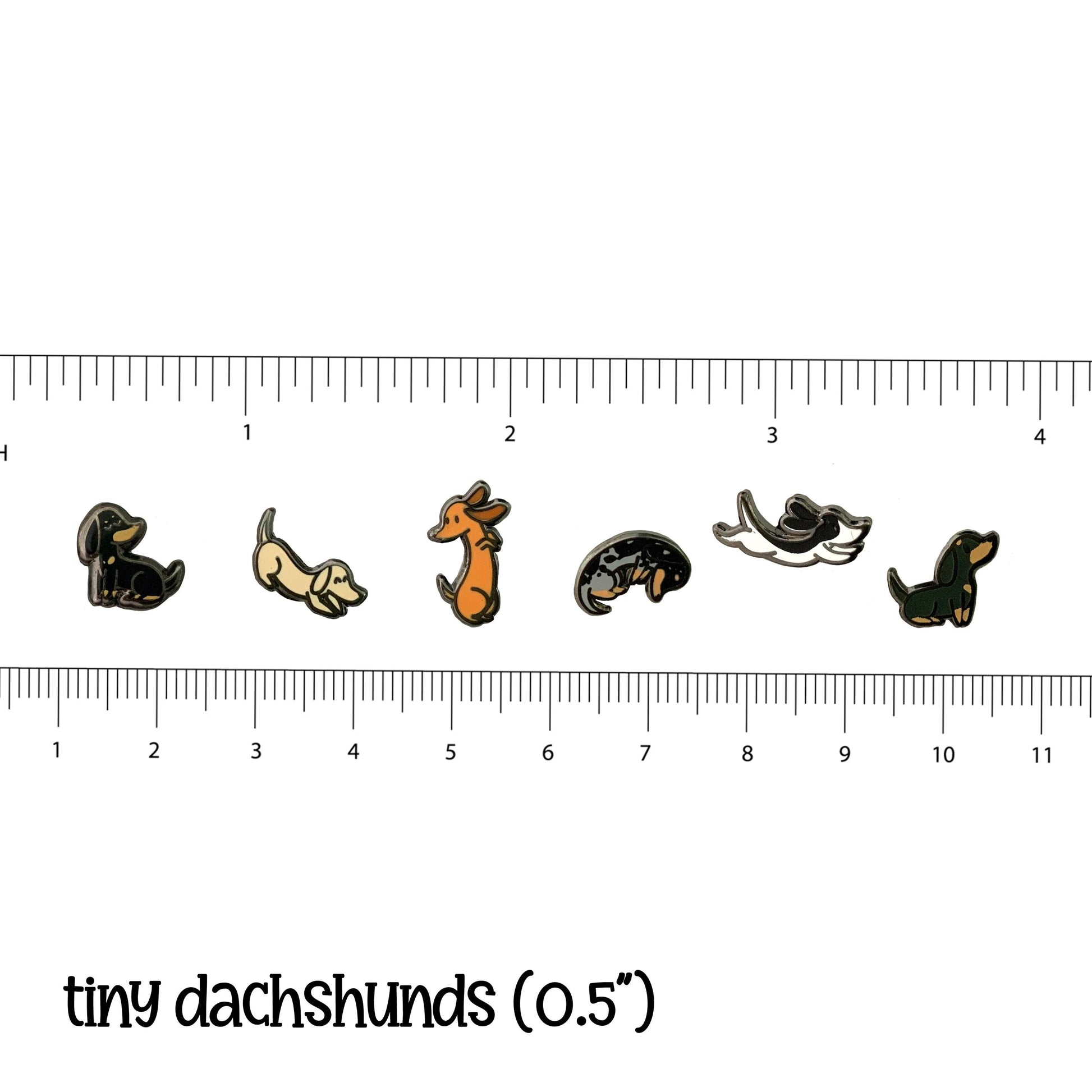 Tiny Dachshund Pins - Set of 6