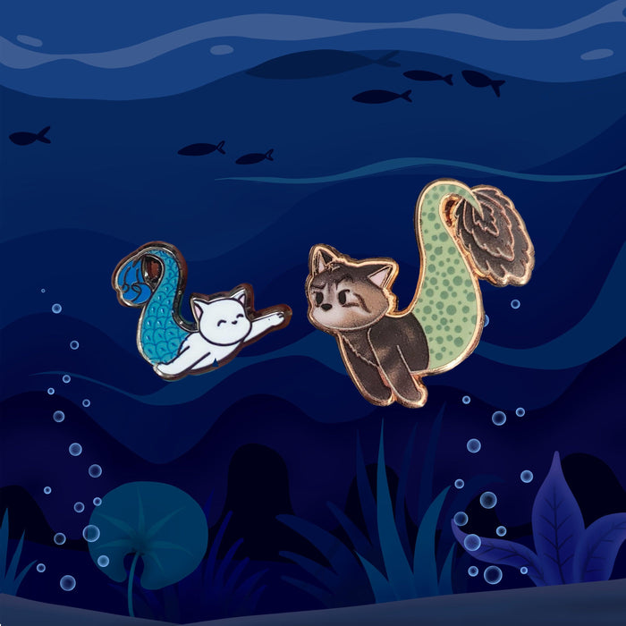 Purrmaid Merida & Baby Purmaid Enie Pins