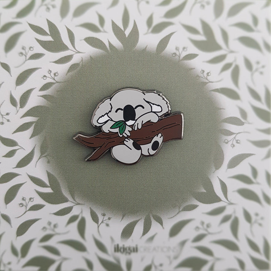 Koala Hanging on a Gum Tree Pin