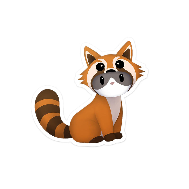 Kitty in Red Panda Costume - Sticker